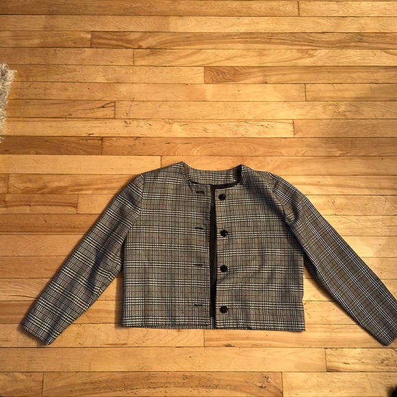 Size small/medium, grey, checkered blazer - Picture 1 of 2